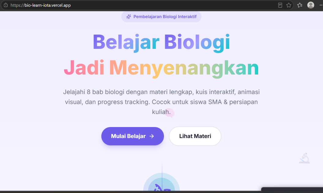 BioLearn — Interactive Biology Learning Platform
